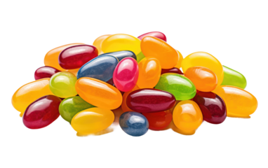 Delightful Jelly Jubilee Beans Discovery on a White or Clear Surface PNG Transparent Background