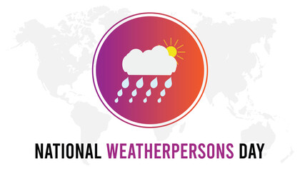 Vector illustration on the theme of National Weatherpersons Day observed each year during February.banner, Holiday, poster, card and background design.