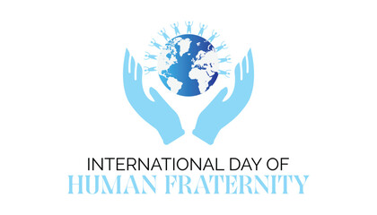 Vector illustration on the theme of international day of human fraternity observed each year during February.banner, Holiday, poster, card and background design.