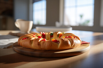 Festive Delight: Colorful Rosca de Reyes Illuminates Mexican Tradition
