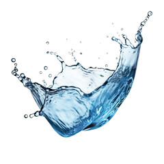 Realistic blue water splash and drops on transparent background - obrazy, fototapety, plakaty