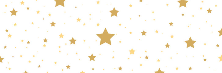 Étoiles - Ciel étoilé - Bannière pour les fêtes - Ensemble d'étoiles - Éléments vectoriels éditables - Étoiles dorées sur fond blanc - Bannière festive pour des célébrations de fin d'année - obrazy, fototapety, plakaty