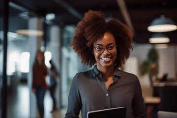 Girl in cowork teamwork and work consistency
