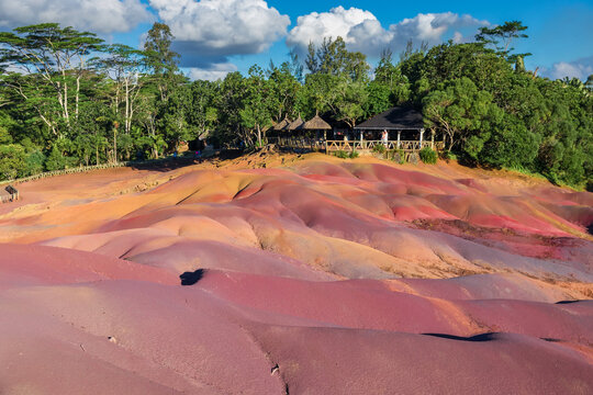 Touristic place - Seven Coloured Earth in Chamarel, Mauritius island
