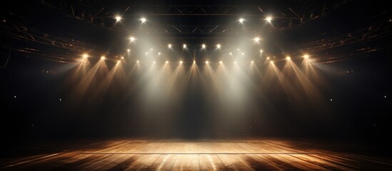 Empty Stage with Dramatic Spotlights