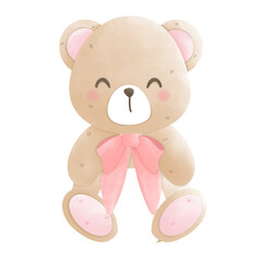 cute bear and big pink bow