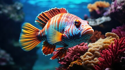 Colorful Tropical Fish Swimming in Coral Reef