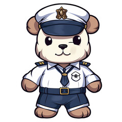 Fototapeta premium Cute Teddy Bear Air Force Clipart Illustration