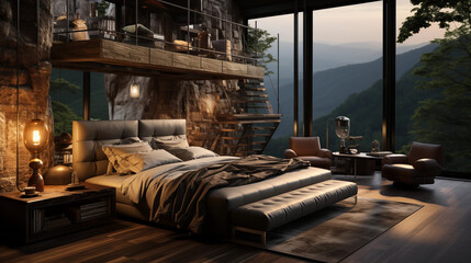 luxury stone bedroom