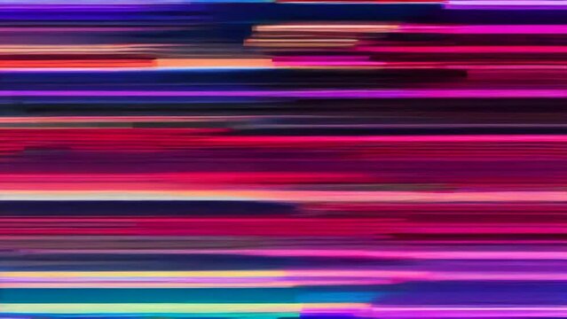A glitchy, colorful, and blurry image of a TV screen