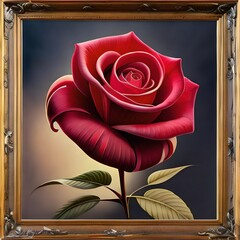 red rose on a wooden background