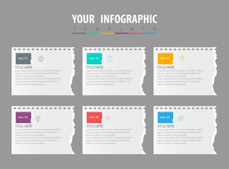 Infographic design presentation business infographic template with 6 options