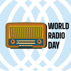 Vector illustration on the theme world radio day.