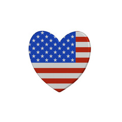 World countries. Heart element on white background. USA