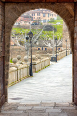 Puente de San Martín sobre el Rio Tajo, Toledo, España