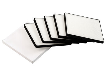 cabin air filter , car air filter on white background