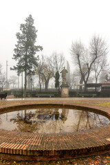 Estatua homenaje a Alfonso VII rey de Castilla en el parque de la Vega de Toledo, España