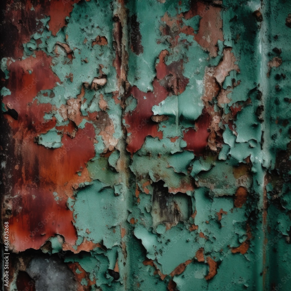 Poster texture of rust and old peeling paint ai generative.