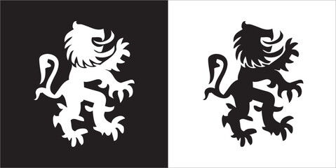 Illustration vector graphics of lion icon - obrazy, fototapety, plakaty