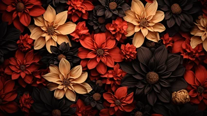 Rollo Photo of beautiful flowers on black background, plant documentary, time lapse © 대연 김