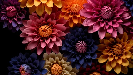 Poster Im Rahmen Photo of beautiful flowers on black background, plant documentary, time lapse © 대연 김
