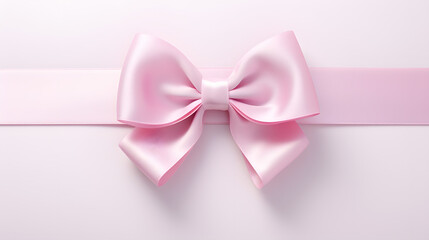 pink bow isolated on pink background 