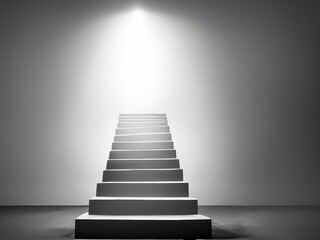 stairway in empty room, light in background