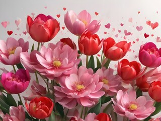 Obraz premium Romantic Valentine's Day Love: A Celebration with Roses