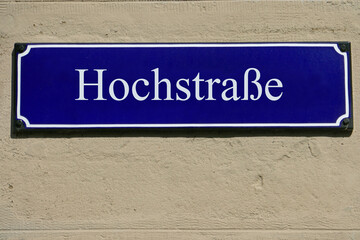 Emailleschild Hochstraße