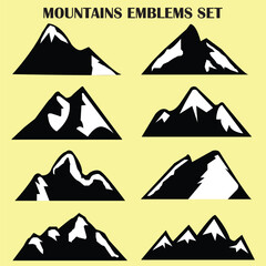 Set of 8 Mountain Shapes For Logos. eps file 2.