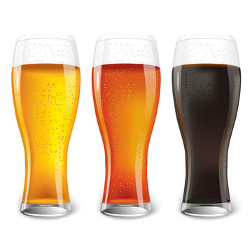 Three Glasses of different beer.