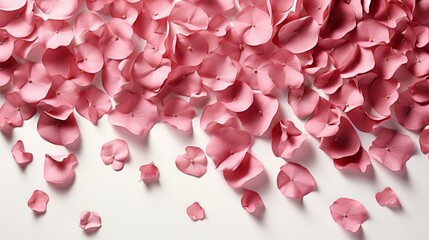 Obraz premium Rose and rose petals on a white background