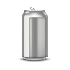 realistic aluminum cans isolated on white