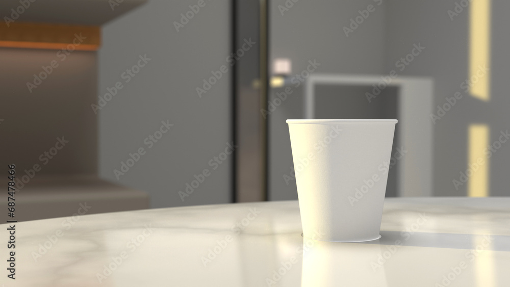 Poster presenting a high-quality mock-up file for a 6.5oz paper cup or coffee cup, featuring a clean and ha