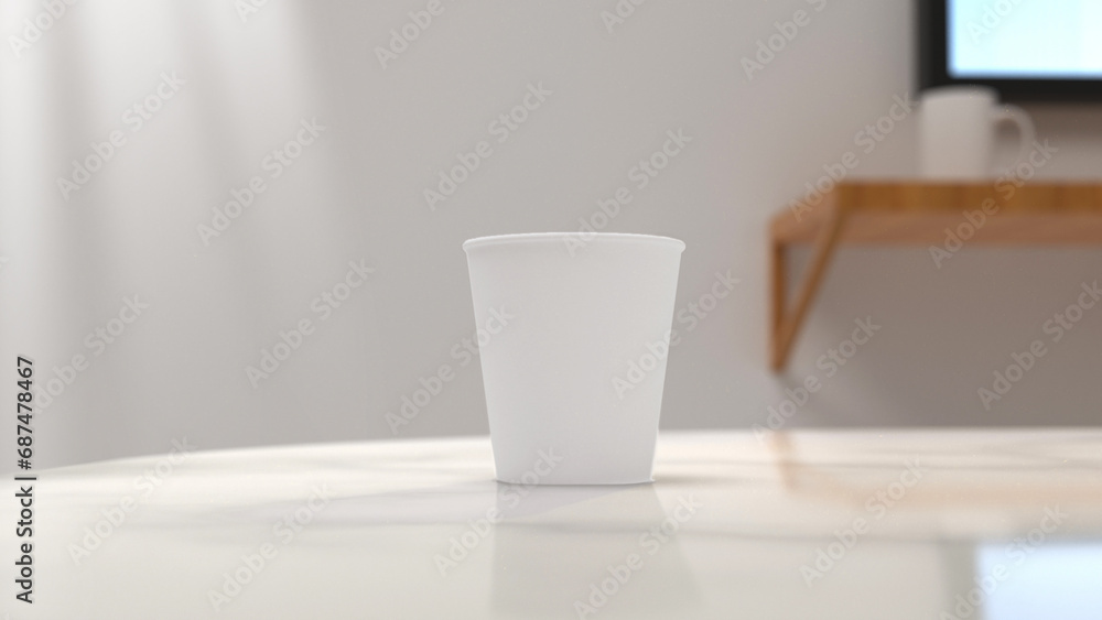 Poster presenting a high-quality mock-up file for a 6.5oz paper cup or coffee cup, featuring a clean and ha