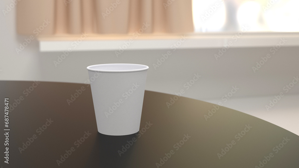 Poster presenting a high-quality mock-up file for a 6.5oz paper cup or coffee cup, featuring a clean and ha