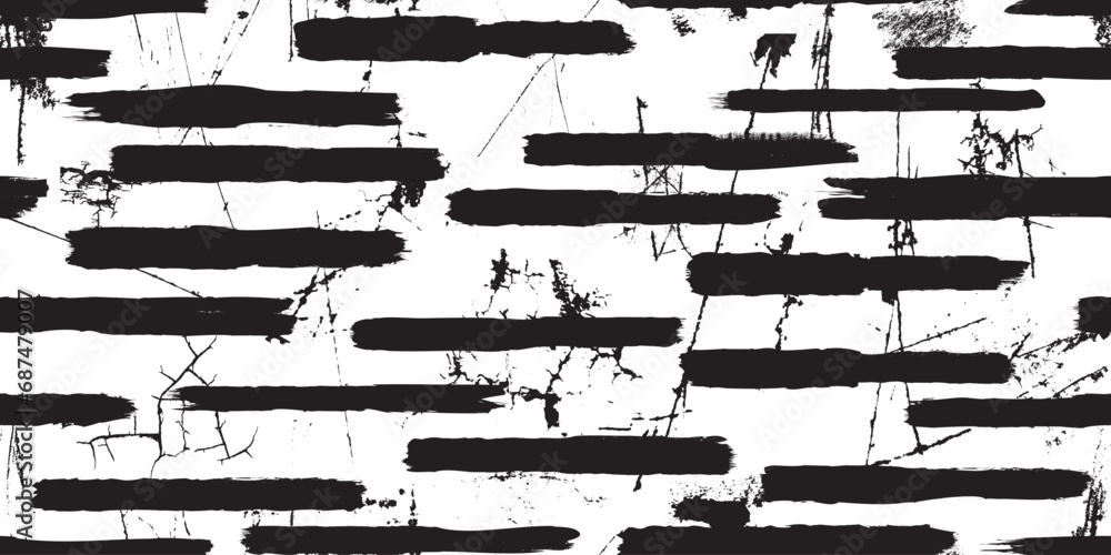 Poster Grungy abstract brush lines . Brush strokes seamless pattern texture. Grange shapes .Grunge textured . Vector shapes with brush strokes .Screen print endless pattern texture
