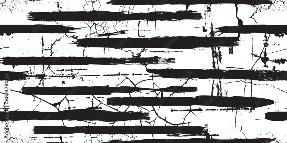 Aufkleber Grungy abstract brush lines . Brush strokes seamless pattern texture. Grange shapes .Grunge textured . Vector shapes with brush strokes .Screen print endless pattern texture