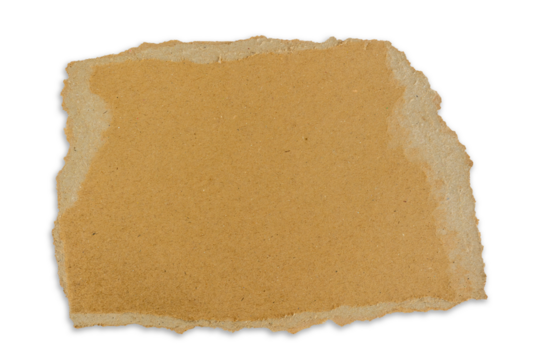  ripped cardboard  paper note, isolated transparent background, png