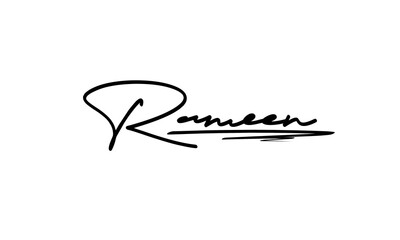 Rameen name hand-drawn signature autograph