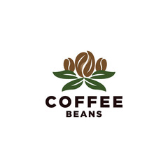 Selected premium Arabica coffee beans, logo illustration design template