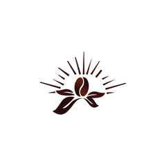 Selected premium Arabica coffee beans, logo illustration design template