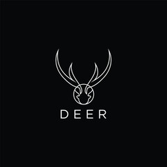 Abstract luxury deer head logo design template