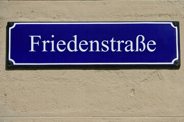 Emailleschild Friedensstra&szlig;e