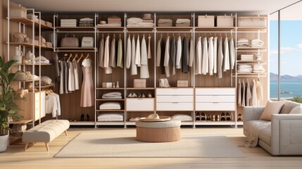 Obraz na płótnie Canvas Modular closet system made up of standardized units to mix and match to create the perfect customizable closet design