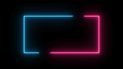 abstract neon rectangle frame illustration 4k 