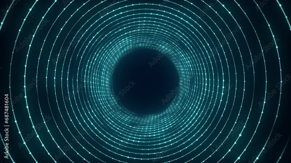 Poster abstract wireframe tunnel. colors wormhole. 3d portal grid. futuristic fantasy circle funnel. 3d ren