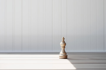 Chess piece on plain background, strategy concept mockup
