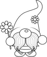 cute gnomes take flower