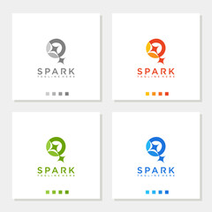 spark logo letter Q star fireworks sparkling  logo graphic vector icon